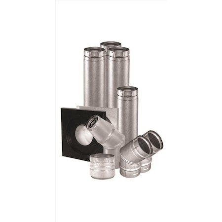 Duravent DuraVent 4 in. D X 84 in. L Aluminum/Galvanized Steel Vent Pipe Kit 4UHK-KVNT